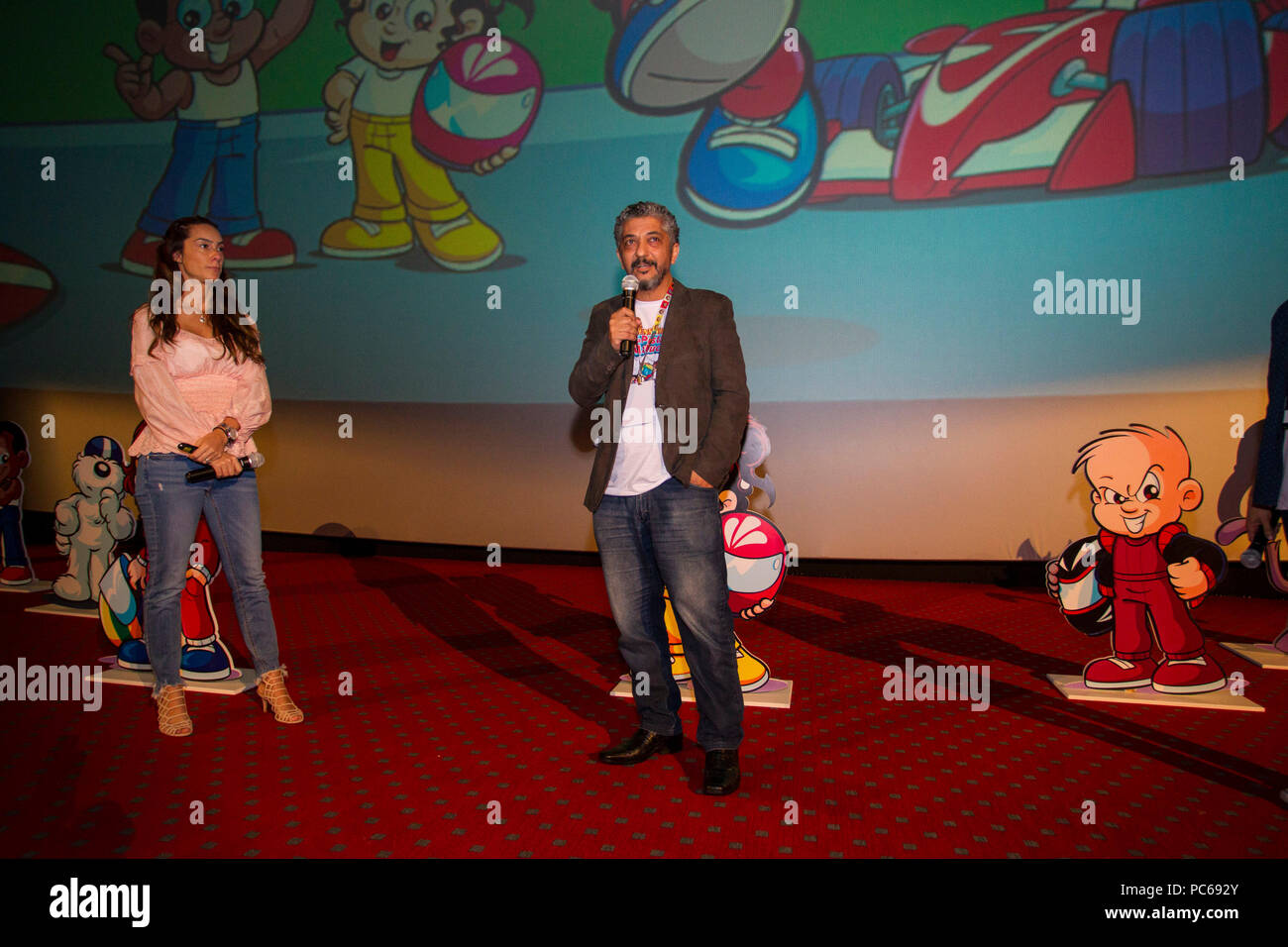 SÃO PAULO, SP - 31.07.2018: ANIMAÇÃO DO SENNINHA É LANÇADA EM SP - This event was held on Tuesday (31) the launch event of the new animated series of the character Senninha that will premiere on 08/08 on Gloobat&#39;s Glat cat channel. The animation that is inspired by three-time Formula 1 champion Ayrton Senna is called &quot;Sena naa na Pista Maluca&quot; (&amotquot;Senninha na Pista Malamp;quot;), which has 26 episodes, each withwith 11 minutes, which wbe shown dai daily at various times. No highlight is Bianca Senna, director of branding of the Ayrton Senna Institute and niece of the pilot Stock Photo