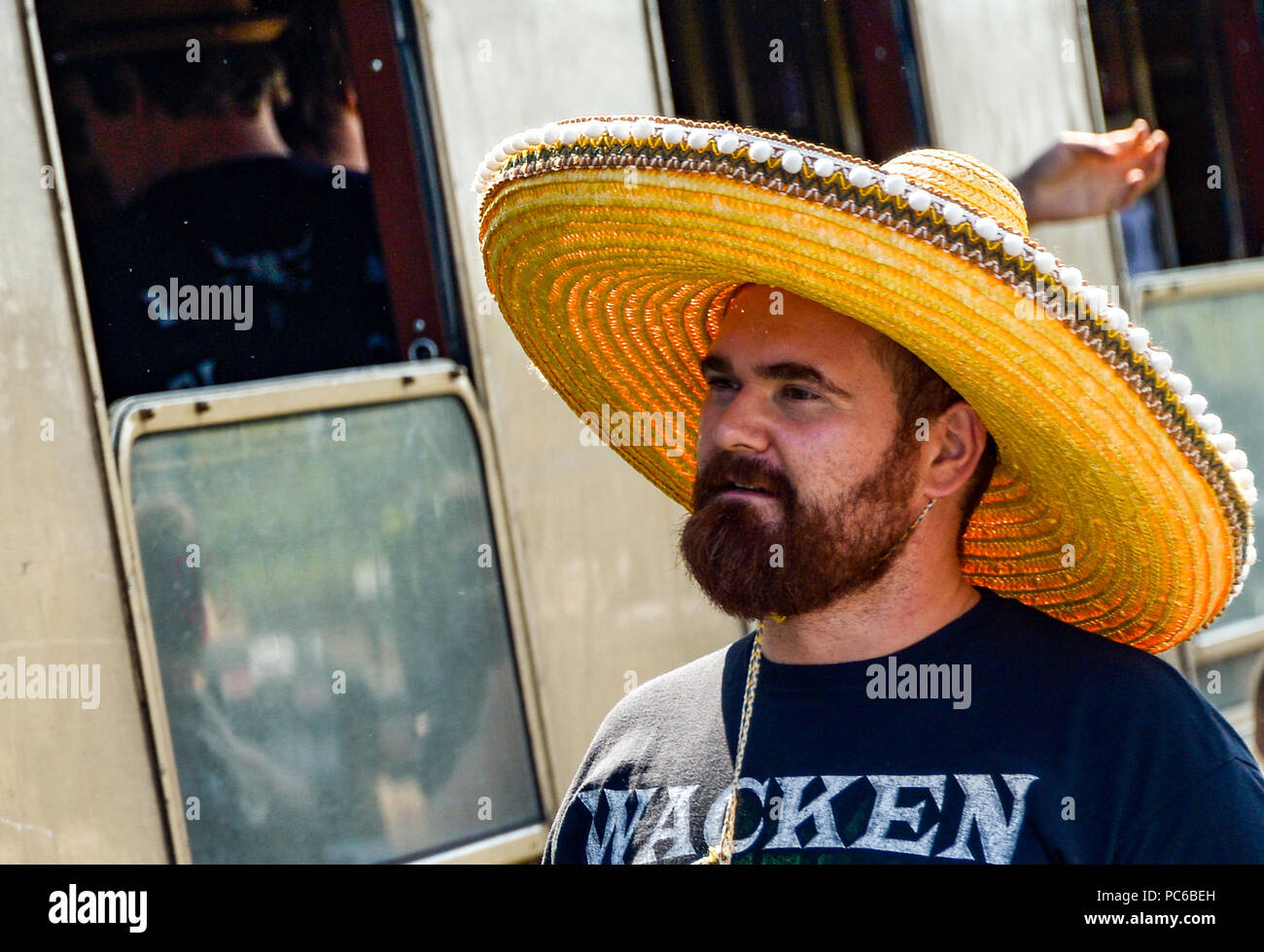 Germany, Itzehoe: A festival visitor 