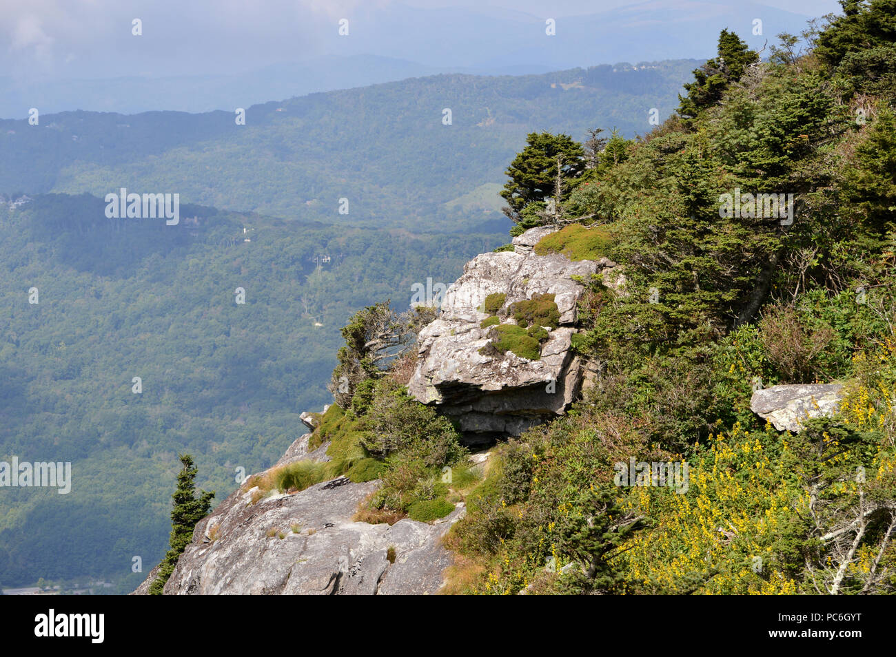 Scenic Overlook at Grandfather Mountain in North Carolina Stock Photo