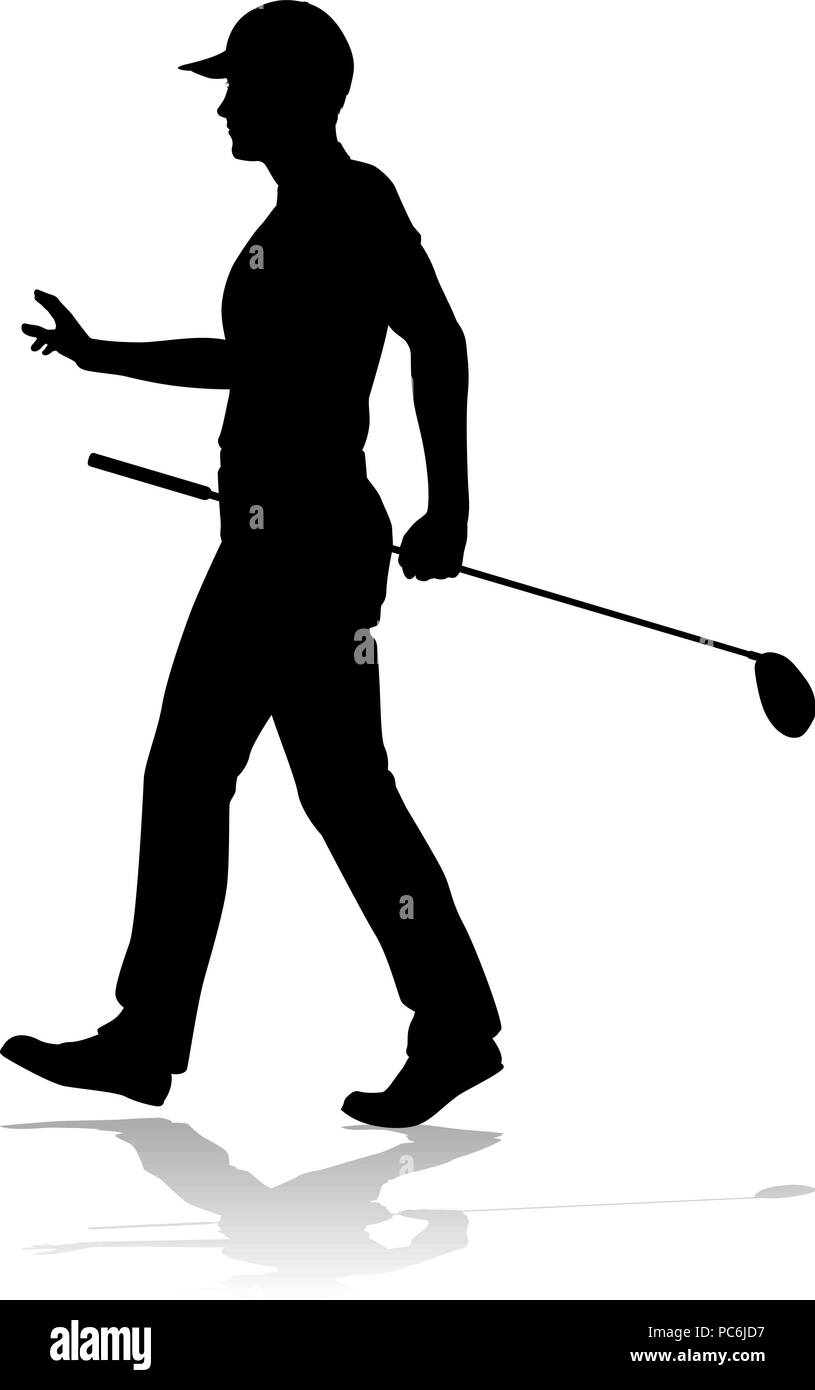Golfer Golf Sports Person Silhouette Stock Vector