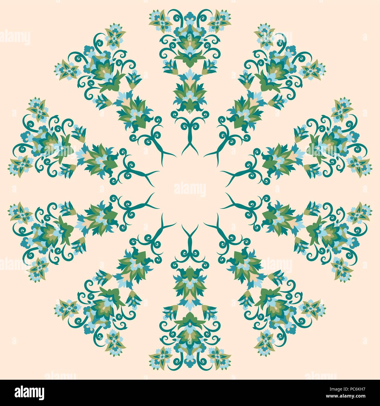Floral Green Ornaments Stock Vector