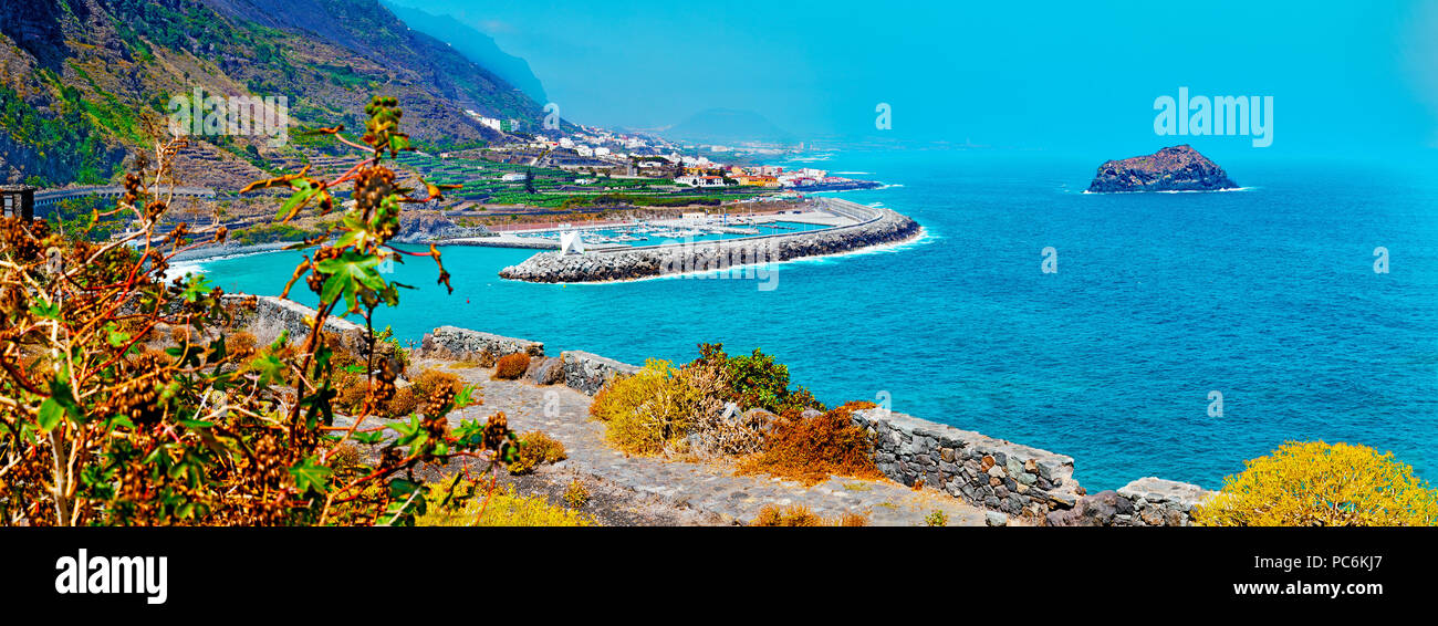 Nature scenic seascape in Canary Island.Travel adventures landscape in  Garachico village.Tenerife island scenery.Ocean and beautiful stone Stock  Photo - Alamy