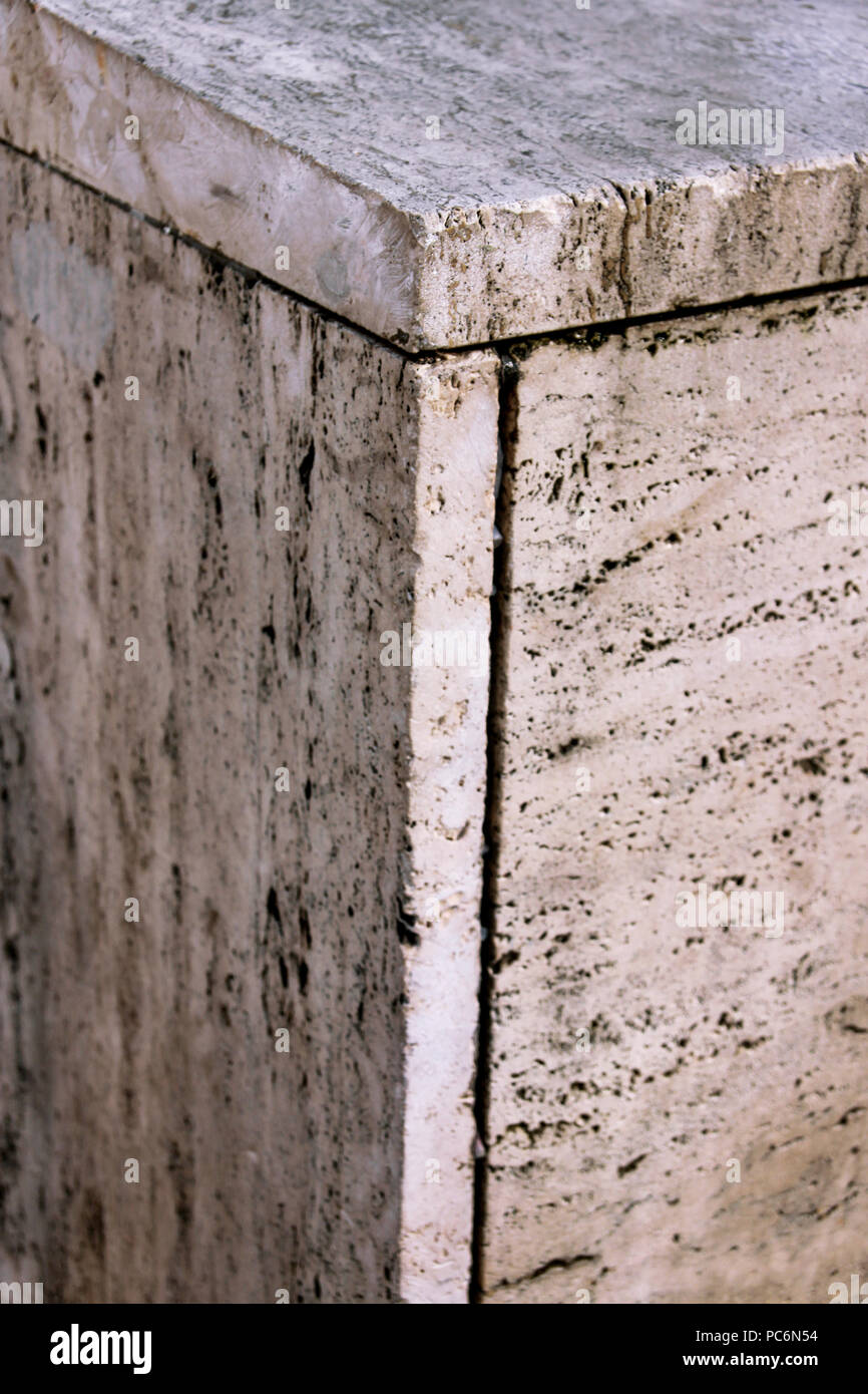 Architectural exterior marble stone wall texture in Budapest, Hungary Stock Photo