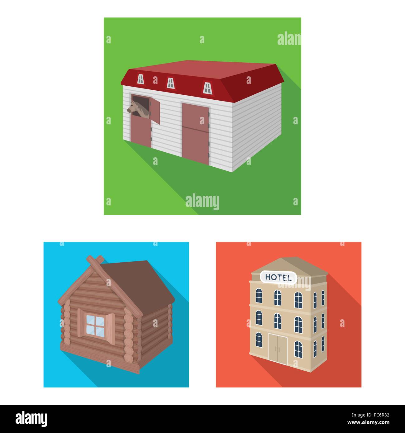 Building and architecture flat icons in set collection for design.The ...
