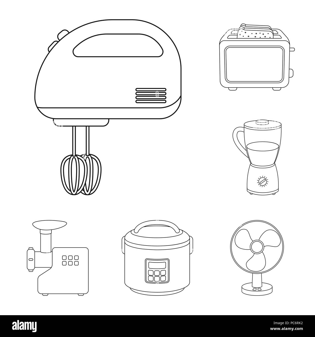 Types Of Household Appliances Outline Icons In Set Collection For Design Kitchen Equipment Vector Symbol Stock Illustration Stock Vector Image Art Alamy