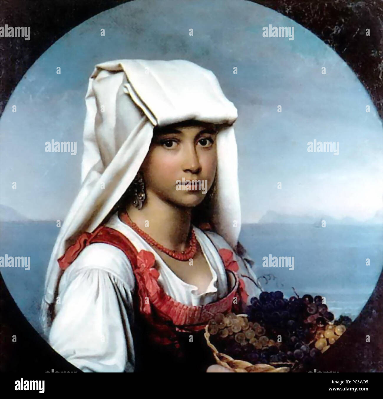 677 Кипренский Неаполитанская девочка с плодами Stock Photo
