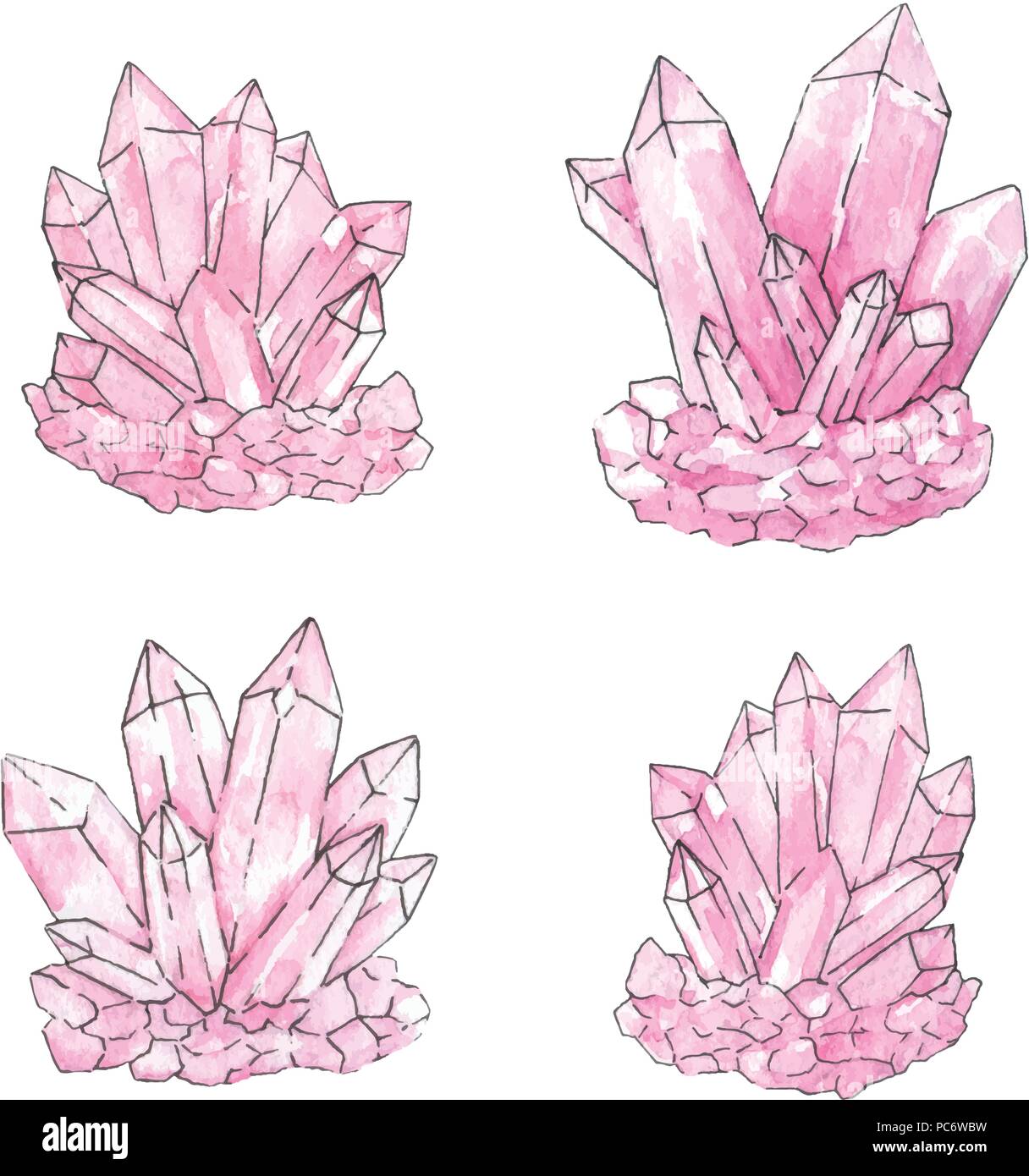 Crystal clusters Stock Vector Images Alamy