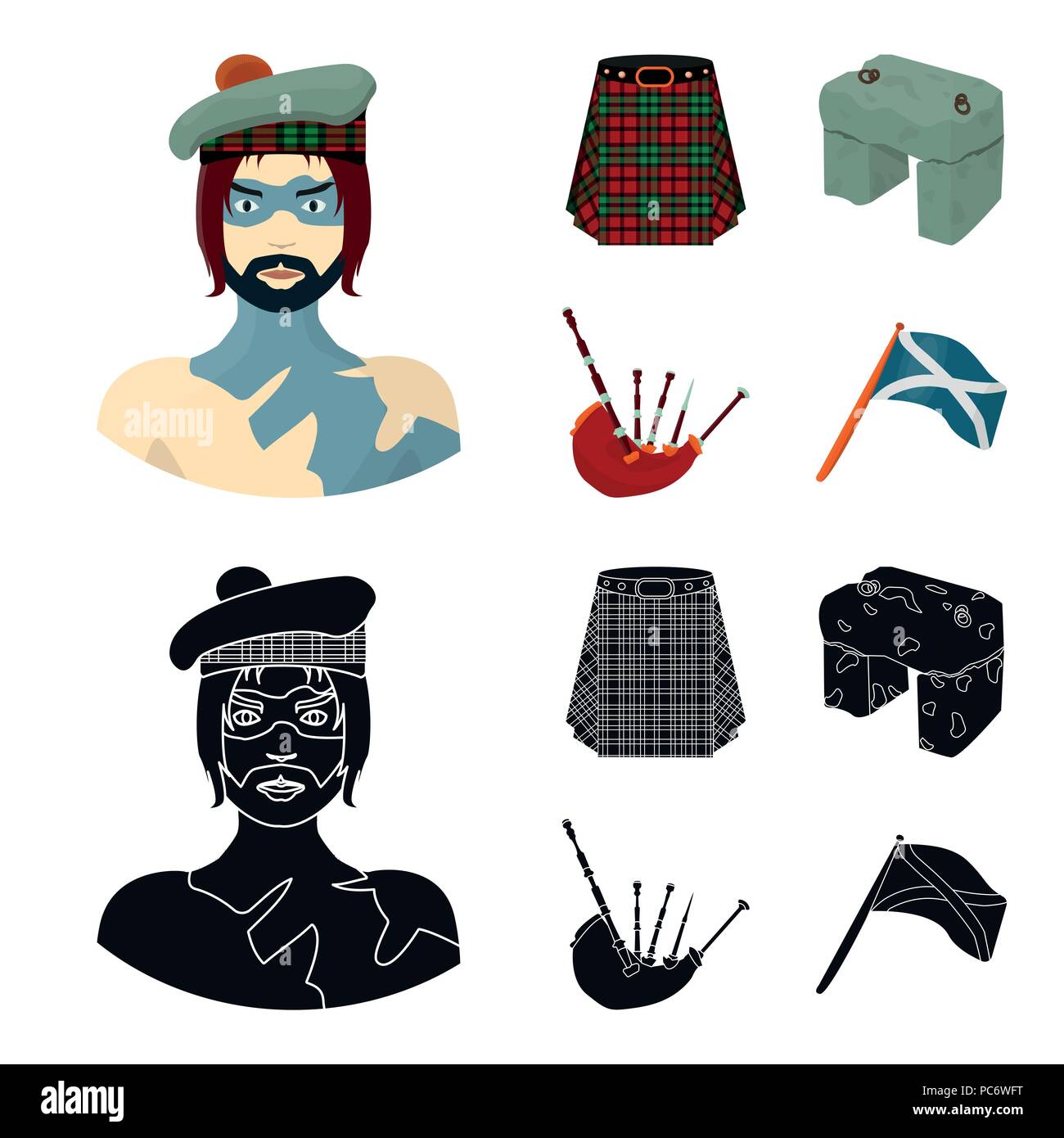 Scottish warrior in kilt hi-res stock photography and images - Alamy