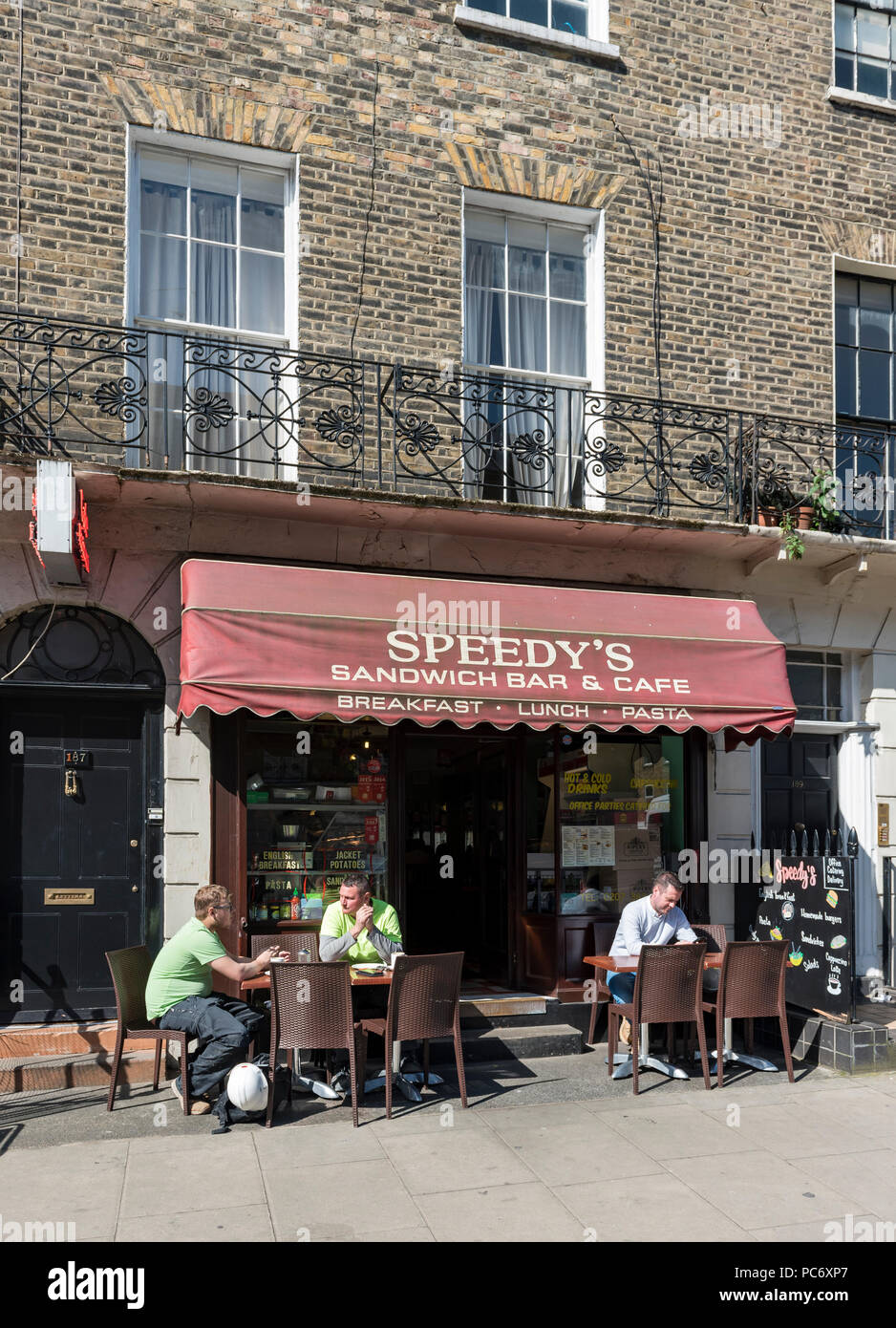 Speedy's cafe at North Gower Street standing for 221B Baker Street in BBC Sherlock series, London, England, UK Stock Photo