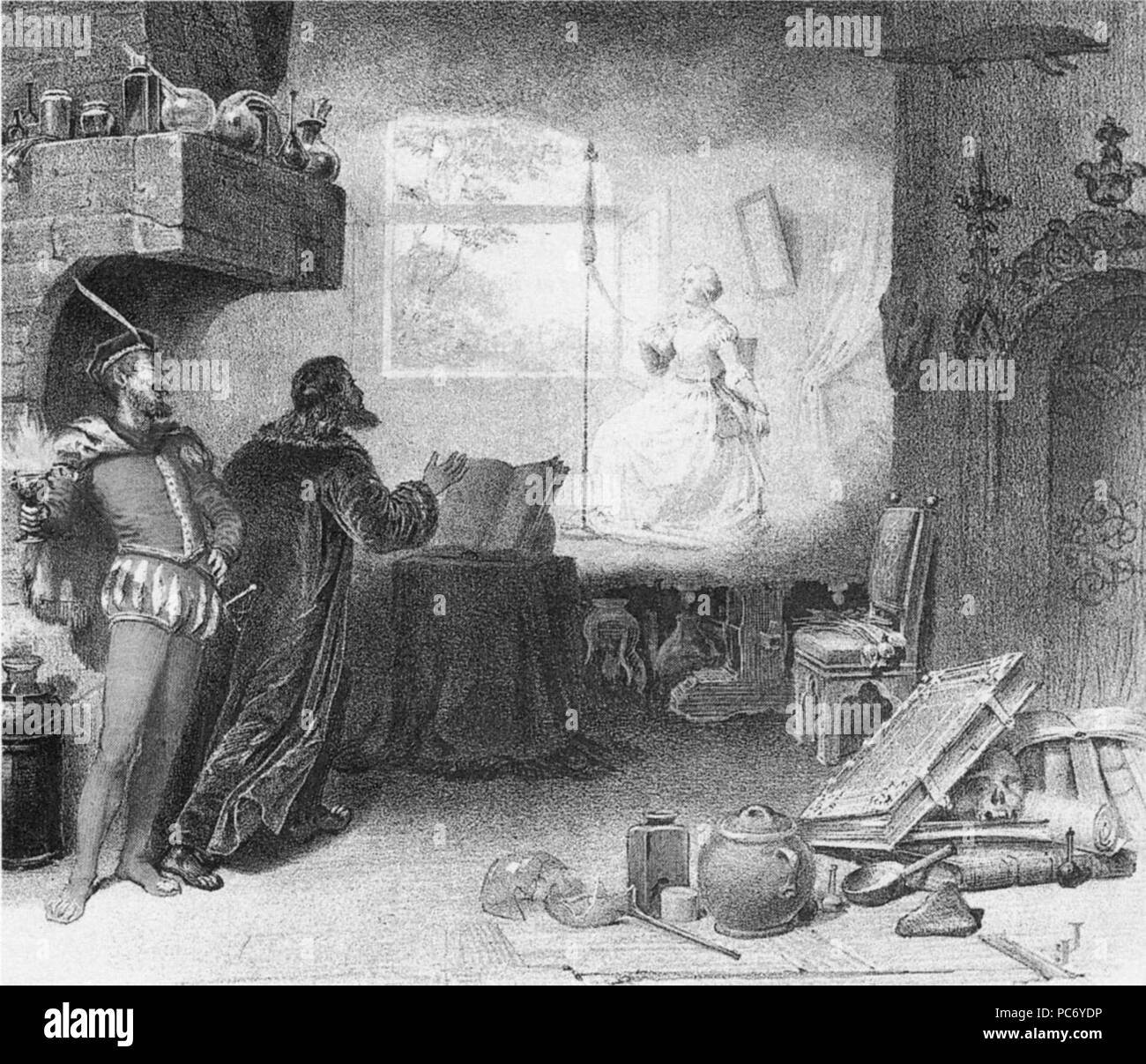 203 Faust by Gounod Act1 1864 Covent Garden lithograph NGO2p132 Stock