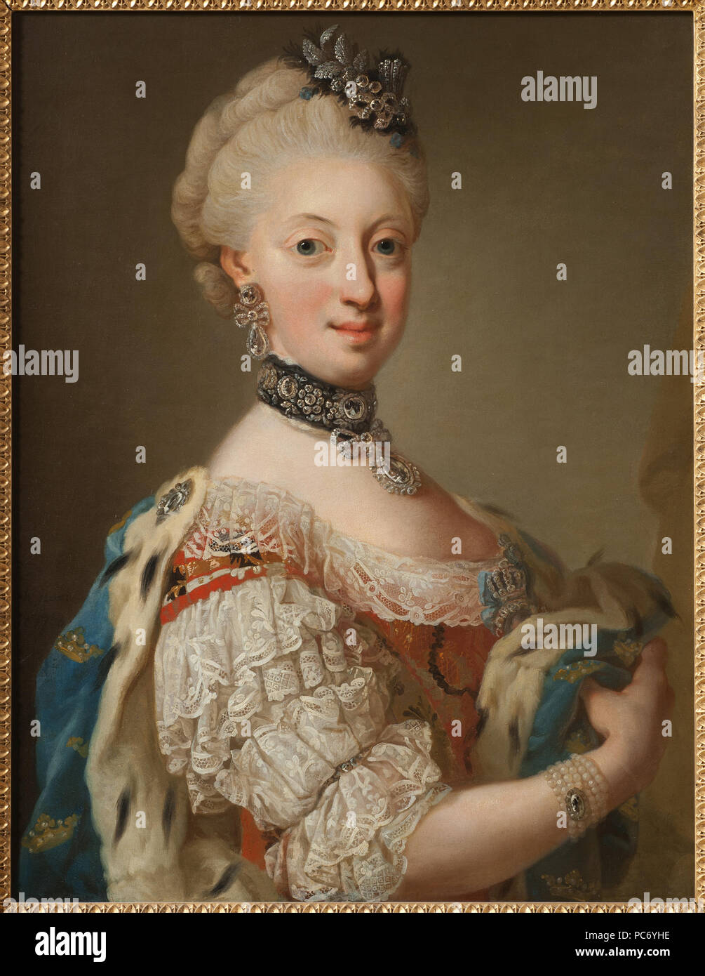 82 Sofia Magdalena, 1746-1813, drottning av Sverige prinsessa av Danmark  (Lorens Pasch d.y.) - Nationalmuseum - 15109 Stock Photo - Alamy