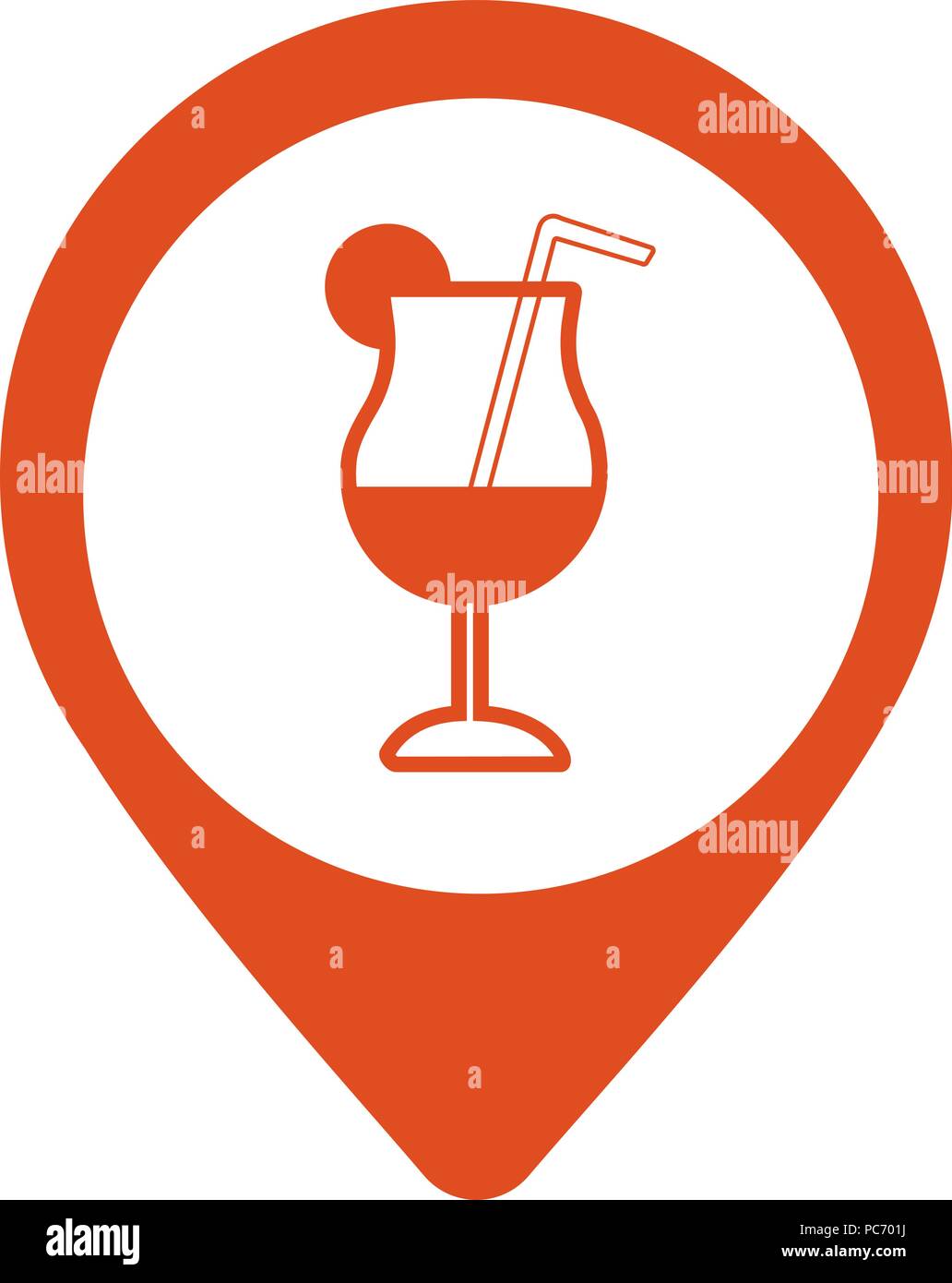 Bar location icon. Cafe pinpoint. Vector isolated illustration Stock Vector
