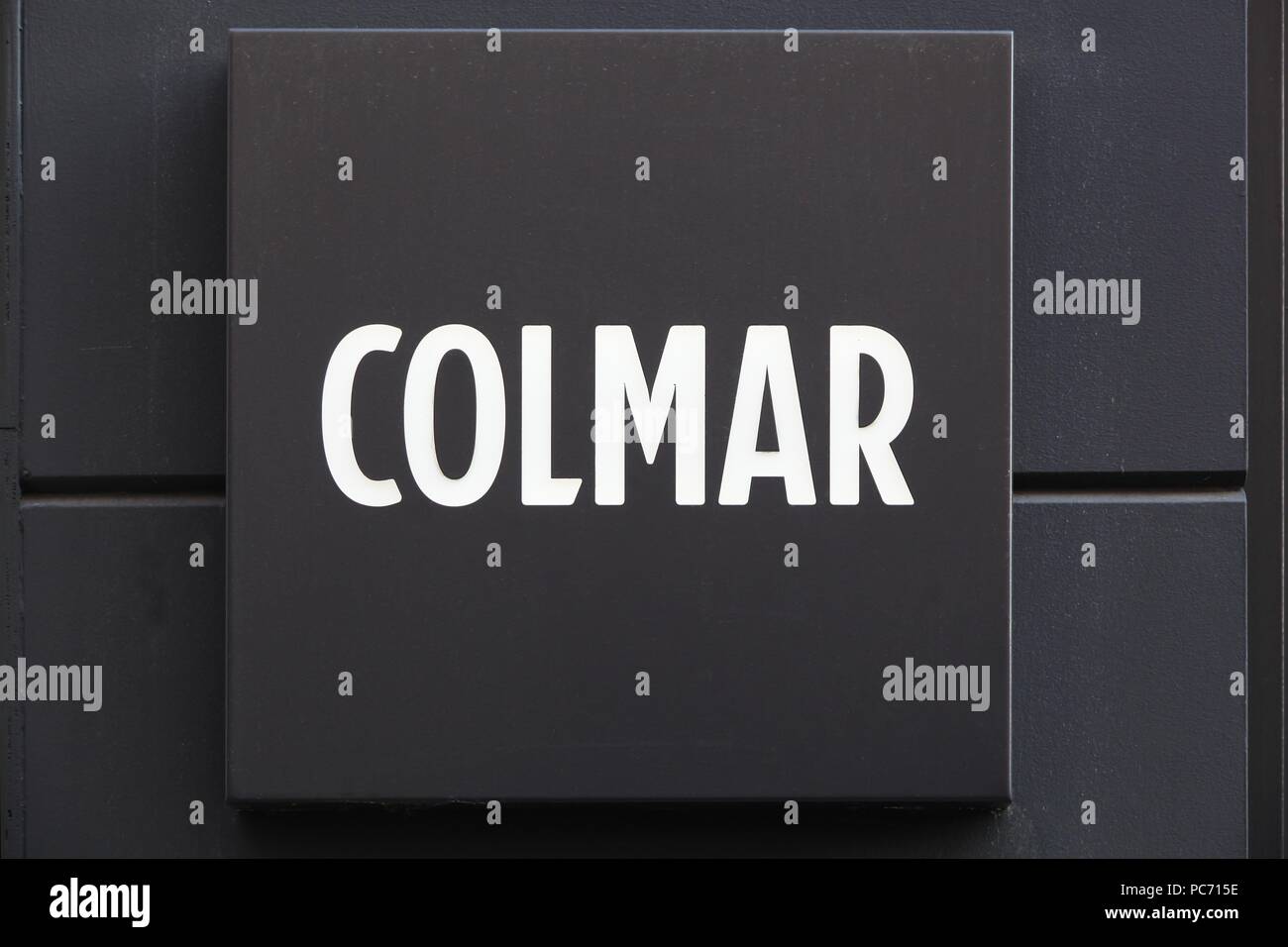 Lyon, France - July 19, 2018: Colmar logo on a wall. The Mario Colombo  Manufactory, is an Italian company that produces sportswear Stock Photo -  Alamy