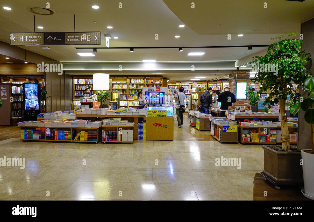 Seoul, South Korea Sep 21, 2016. Interior of a bookstore in Seoul, South Korea. Seoul is the
