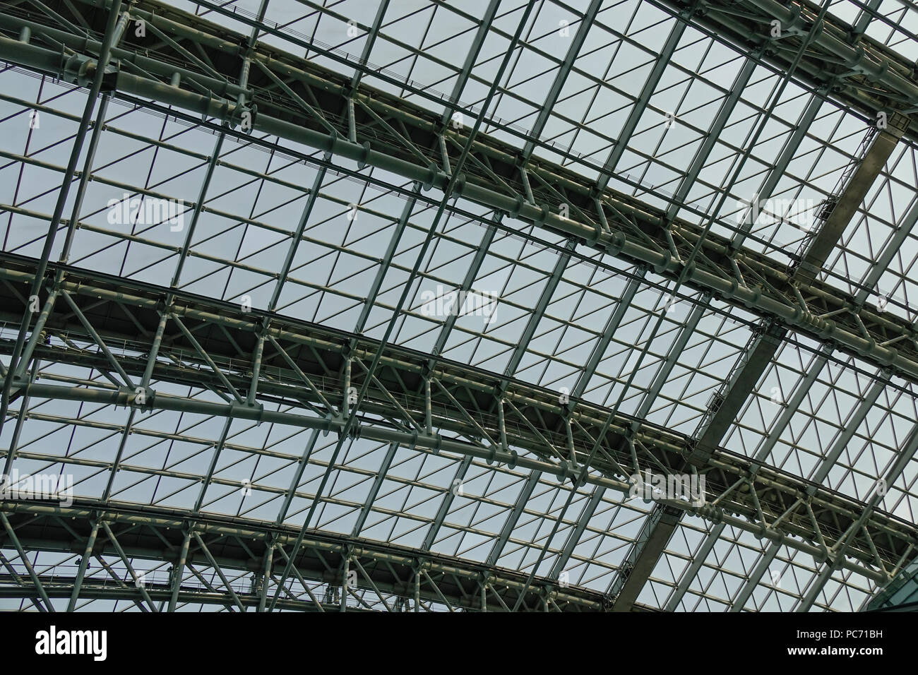 Seoul, South Korea Sep 21, 2016. Transparent glass ceiling dome