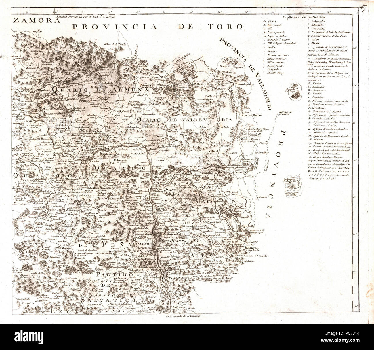 60 Mapa geográfico de la provincia de Salamanca 2de4 (1783, Tomás López