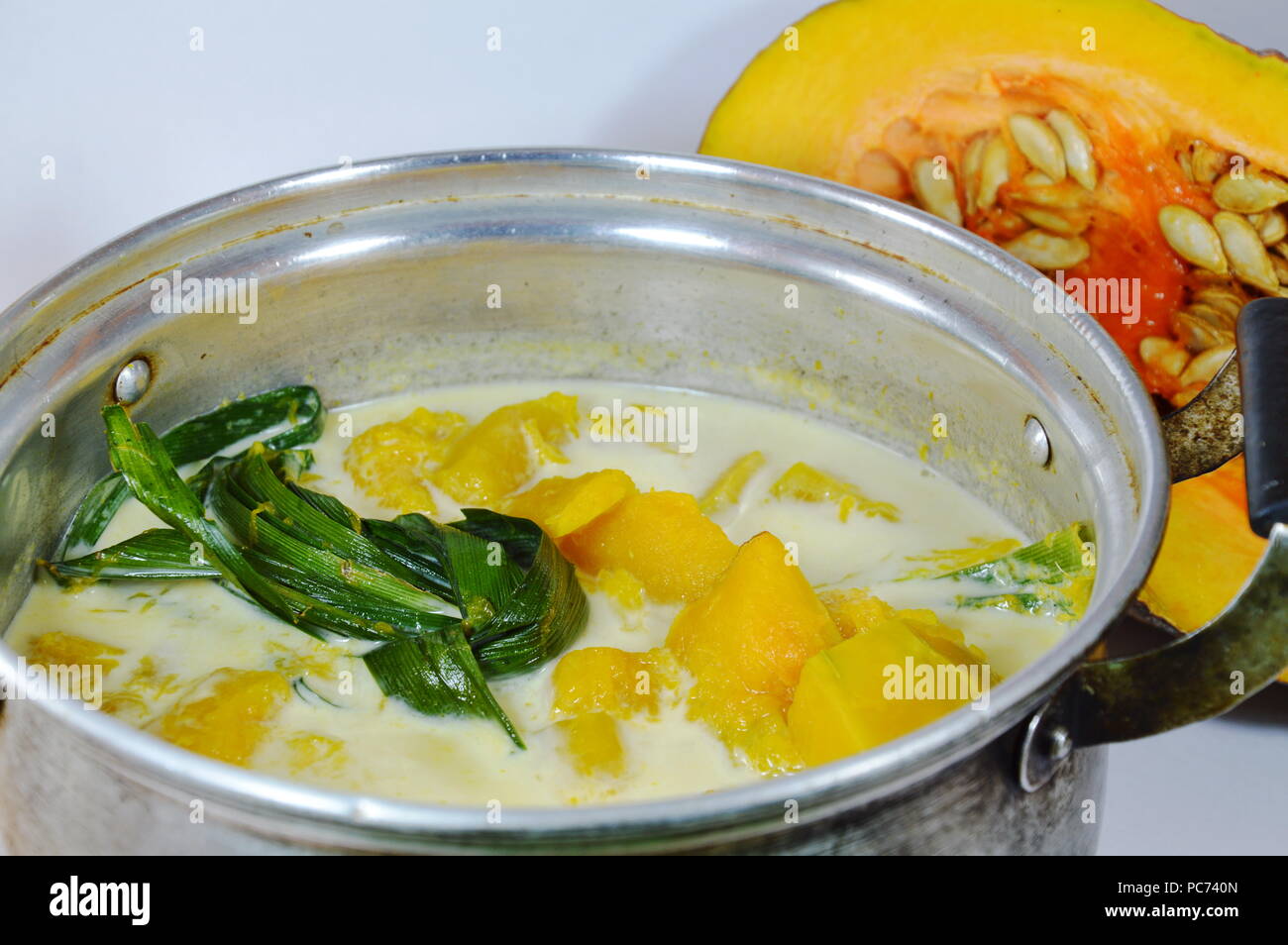 pumpkin boiled in coconut milk Thai dessert Stock Photo Alamy
