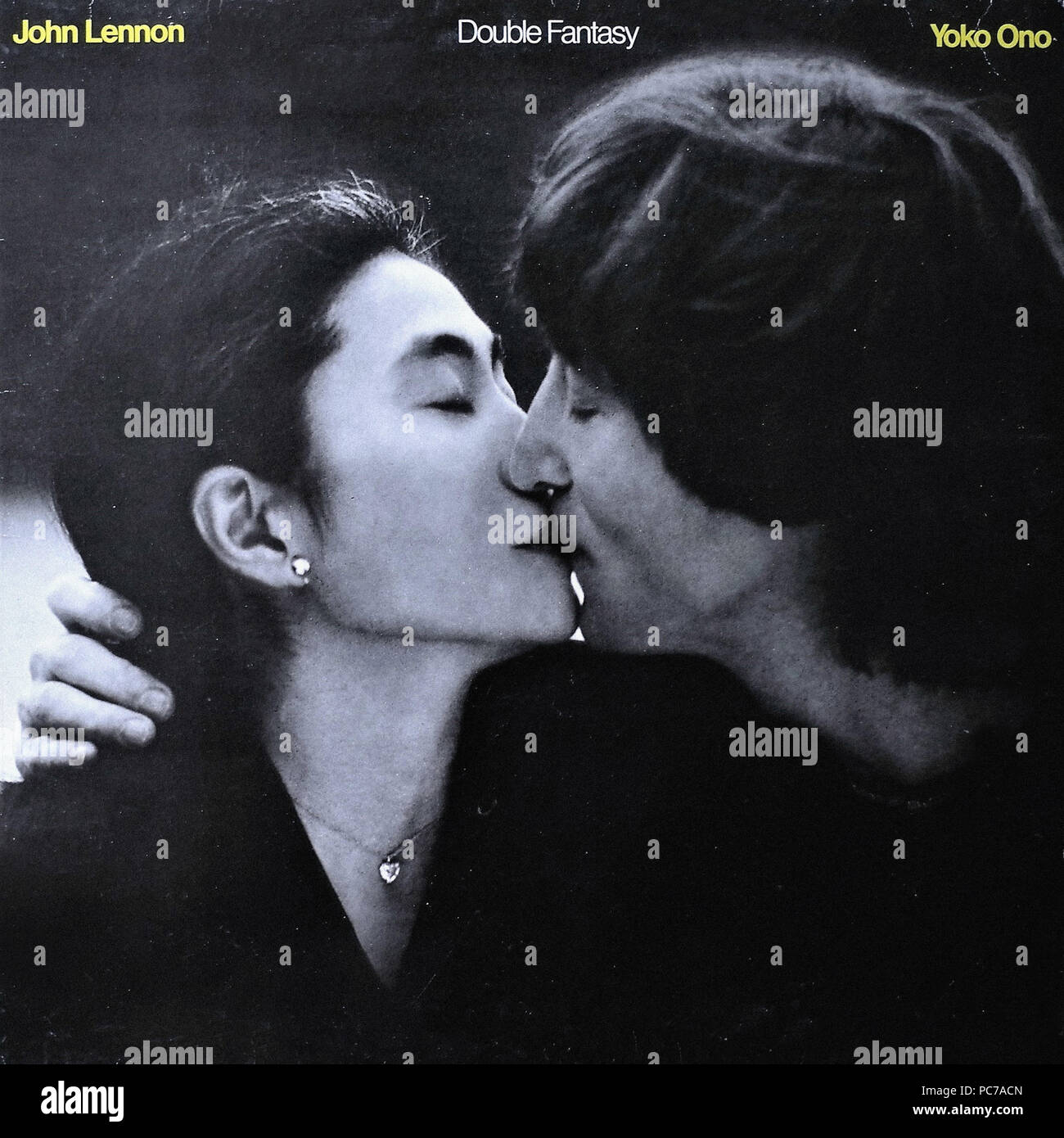 John Lennon & Yoko Ono Double Fantasy Vintage vinyl album cover Stock Photo Alamy