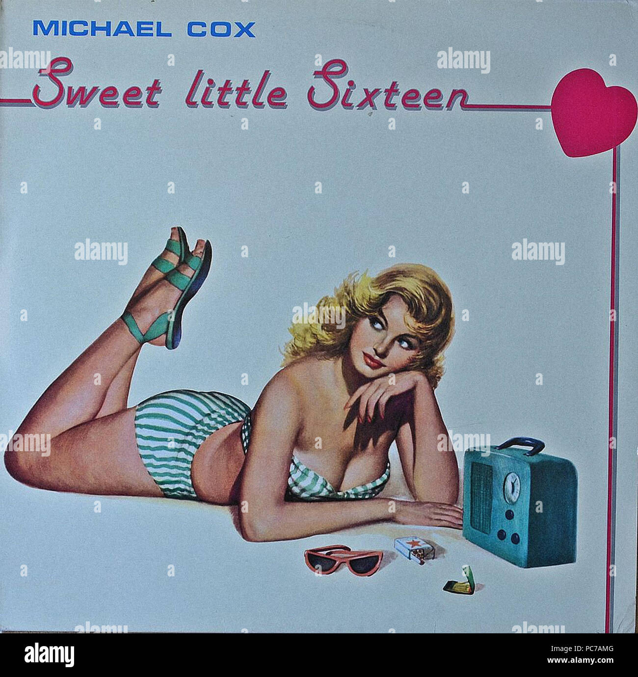 Michael Cox   -  Sweet Little Sixteen  -  Vintage vinyl album cover Stock Photo