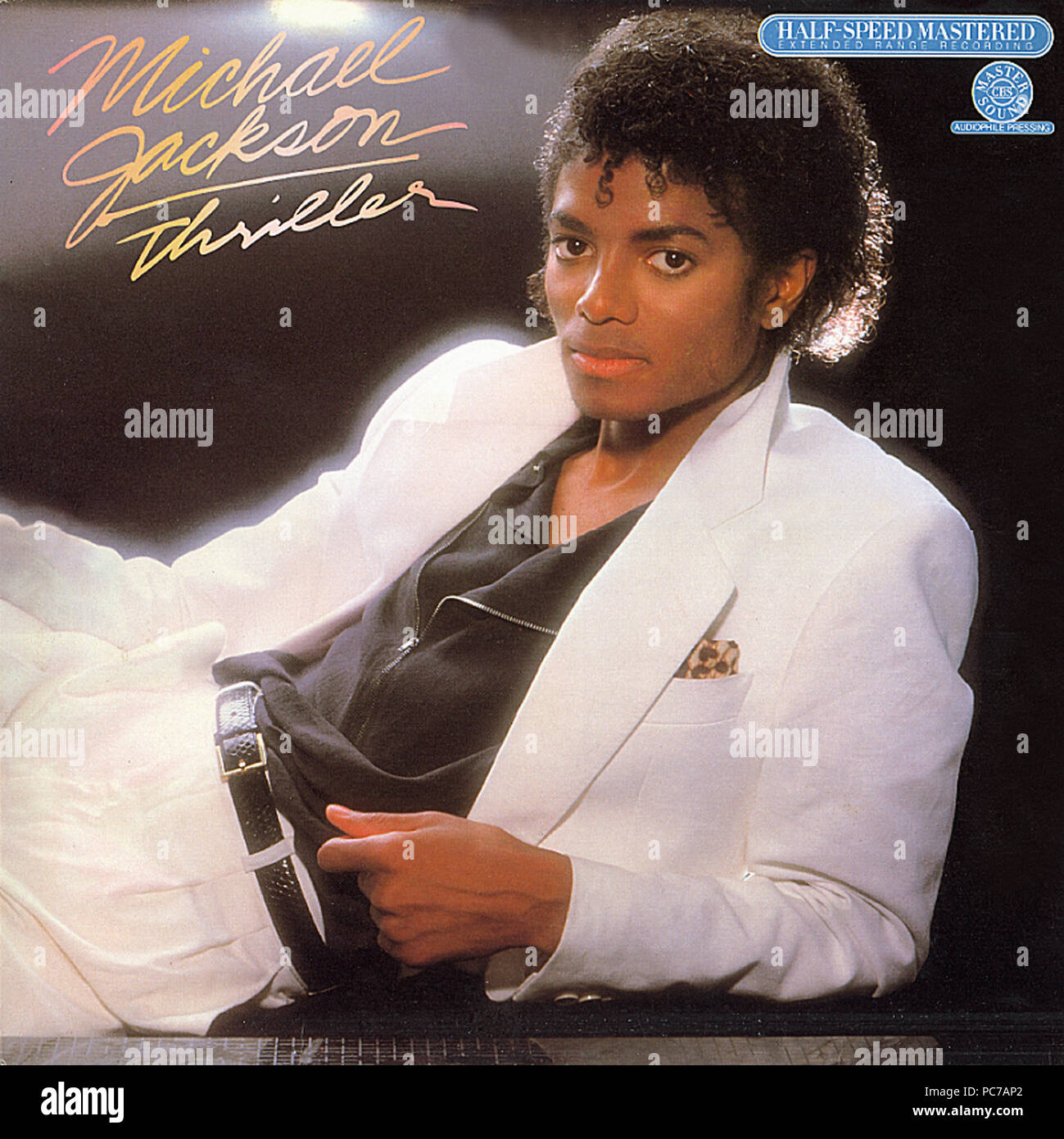 Michael Jackson Thriller vintage vinyl cover album (Front Stock Photo Alamy