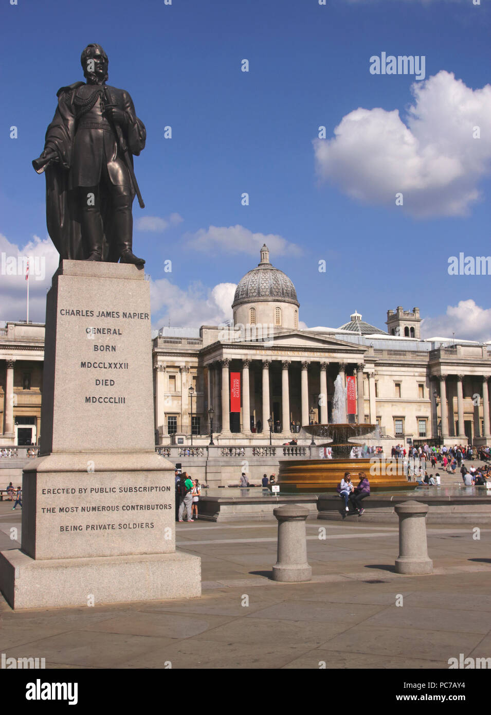 Charles James Napier statue Trafalgar Square London Stock Photo