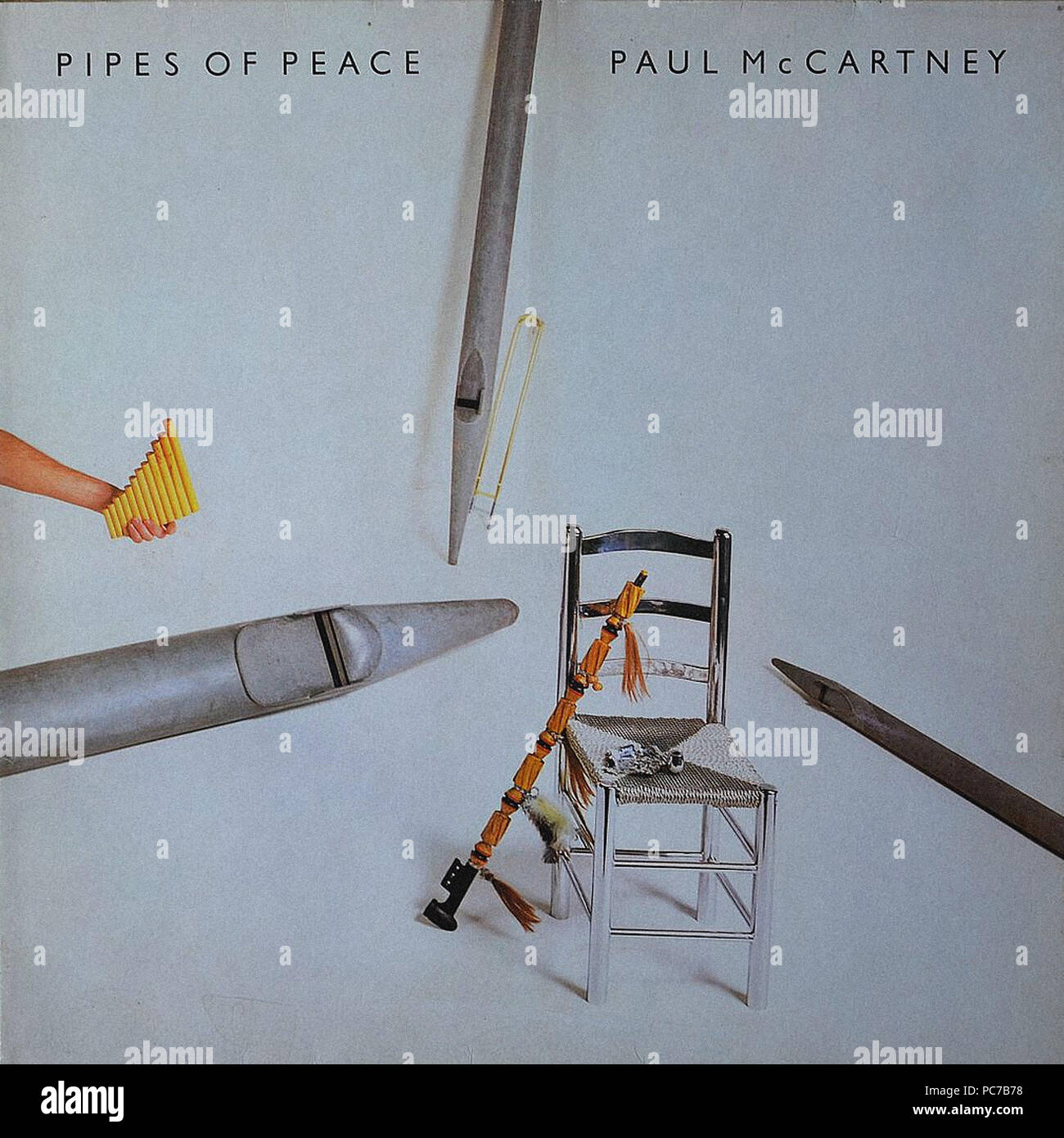 Paul McCartney Pipes Of Peace Vintage vinyl album cover Stock Photo