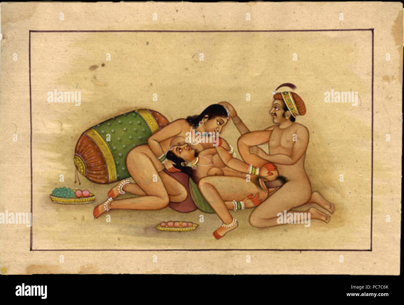 . English: Kama Sutra Illustration ???????: ???????????? ?????? . 19th Century? 334 KamaSutra29 Stock Photo