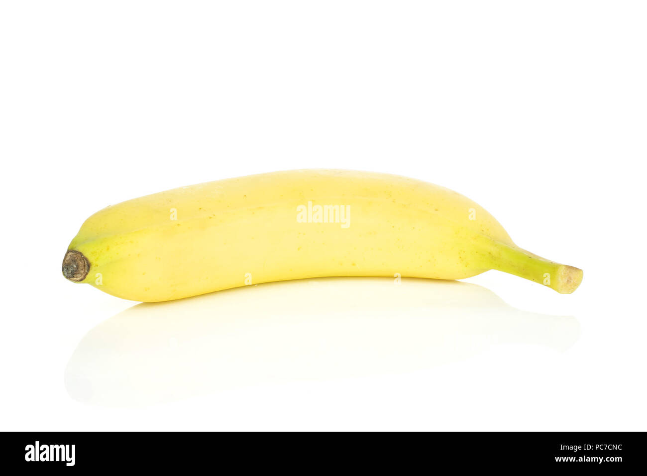 One whole fresh yellow banana isolated on white background Stock Photo