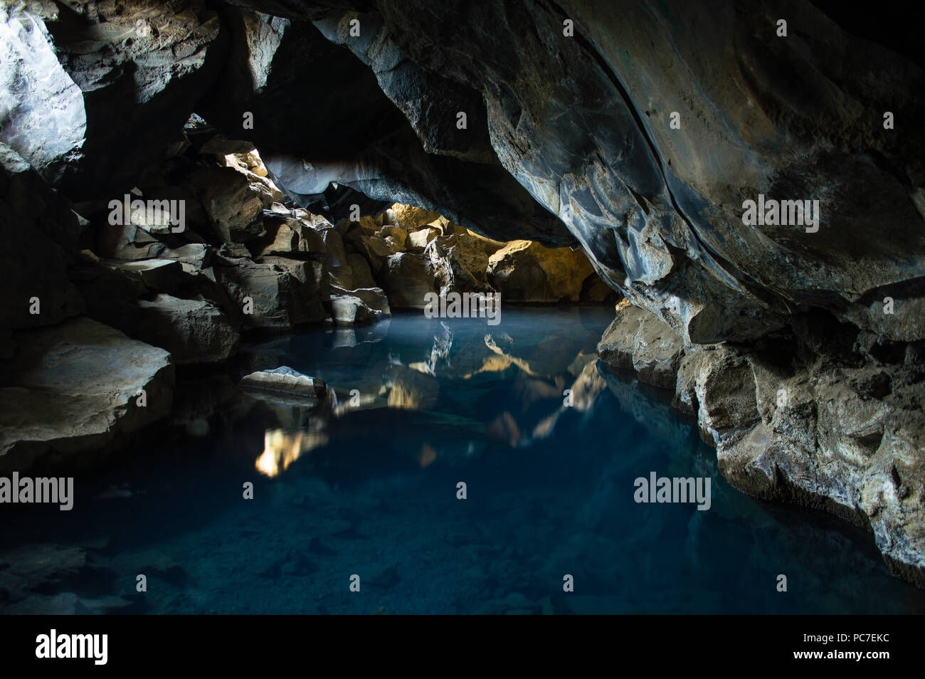 Grjotagja cave in myvatn area iceland Stock Photo