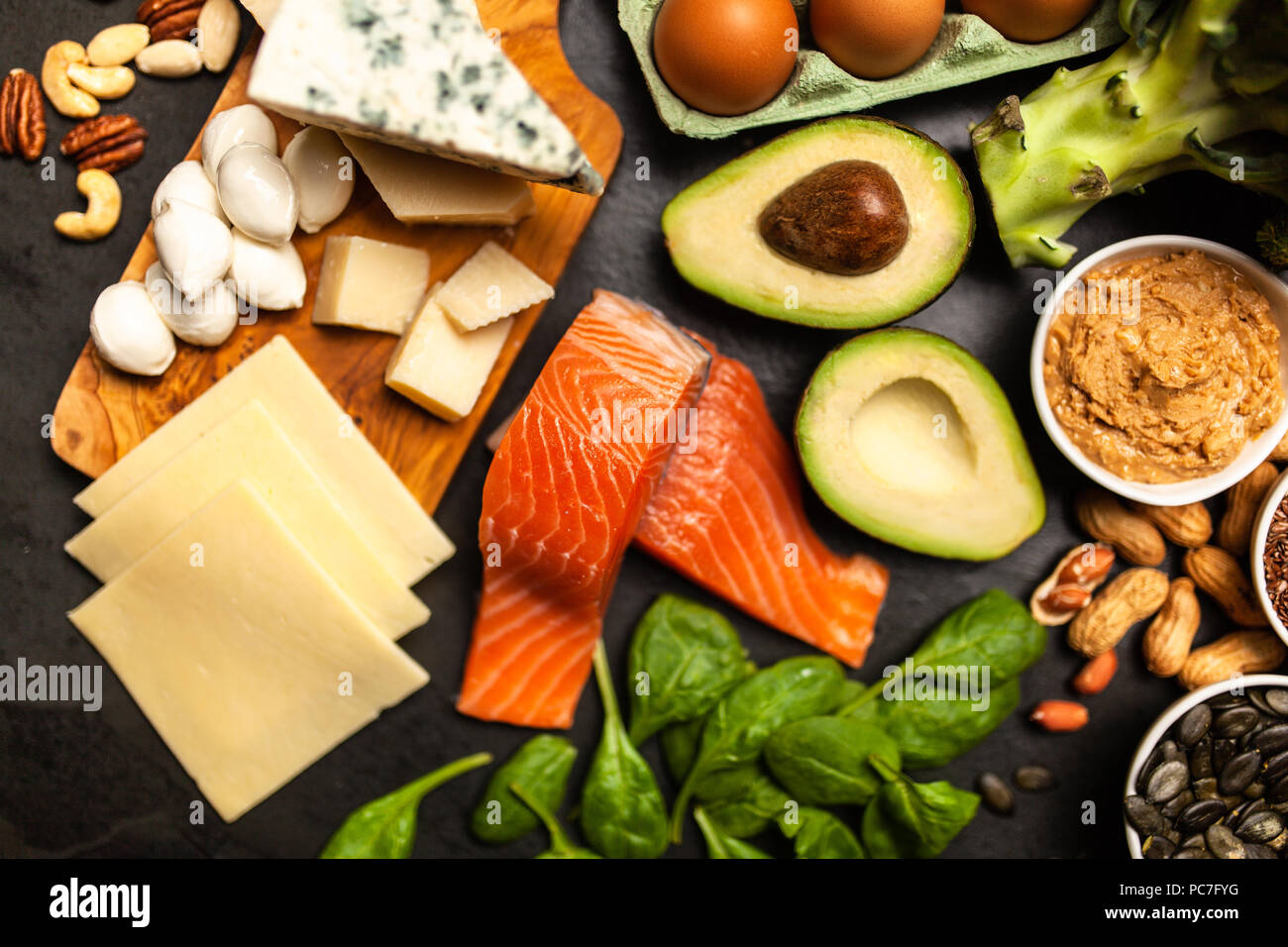 Ketogenic diet concept - low carb healthy food Stock Photo
