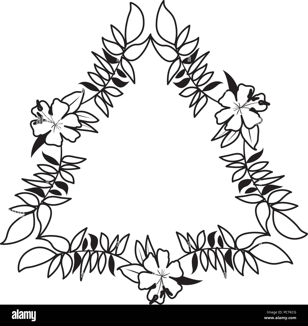 beautiful flower and leafs frame Stock Vector Image & Art - Alamy