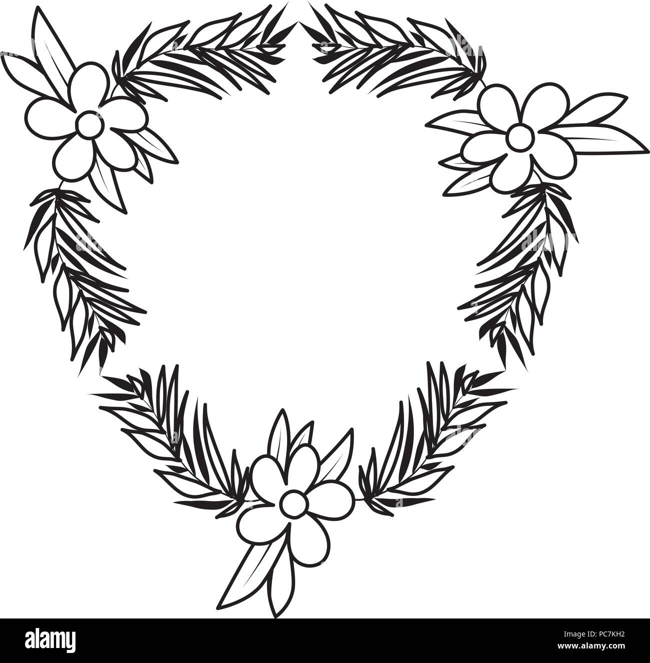 beautiful flower and leafs frame Stock Vector Image & Art - Alamy