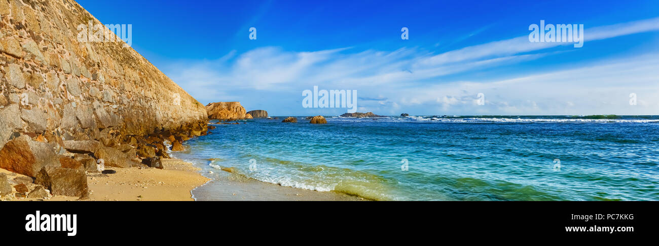 View of the Fort Galle and sea, Sri Lanka. Panorama Stock Photo