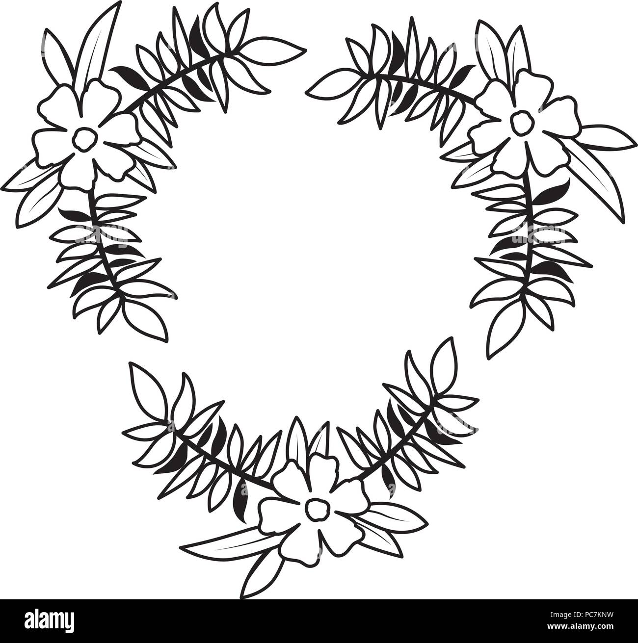 beautiful flower and leafs frame Stock Vector Image & Art - Alamy
