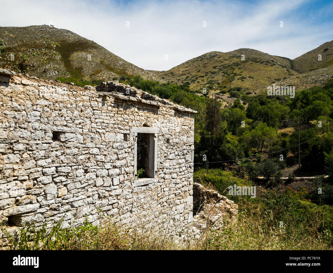 Old house in Perithia, Greece Stock Photo Alamy