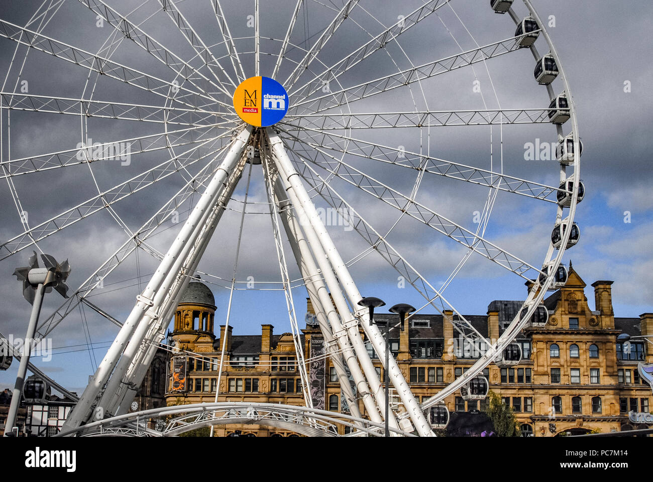 England Manchester Panoramic Wheel Stock Photo