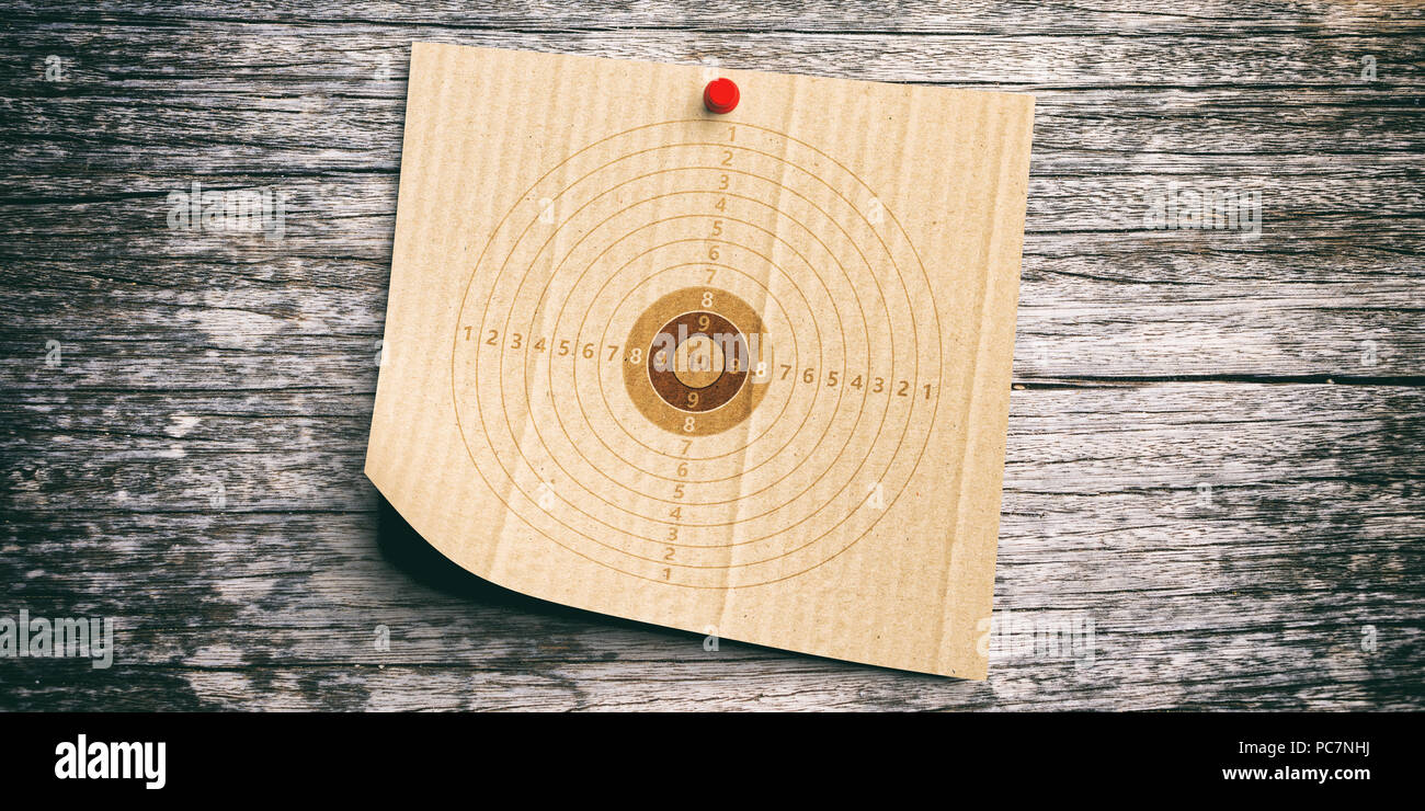 Shooting Target With Numbers On Recycling Carton Paper Wooden Wall Background 3d Illustration Stock Photo Alamy