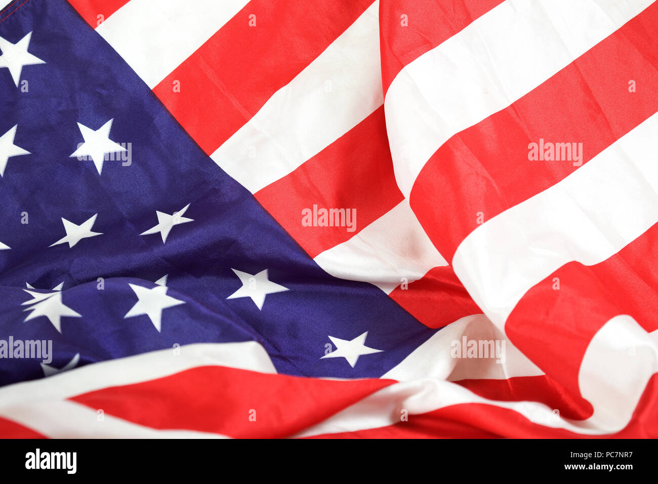 USA Flag close up Stock Photo