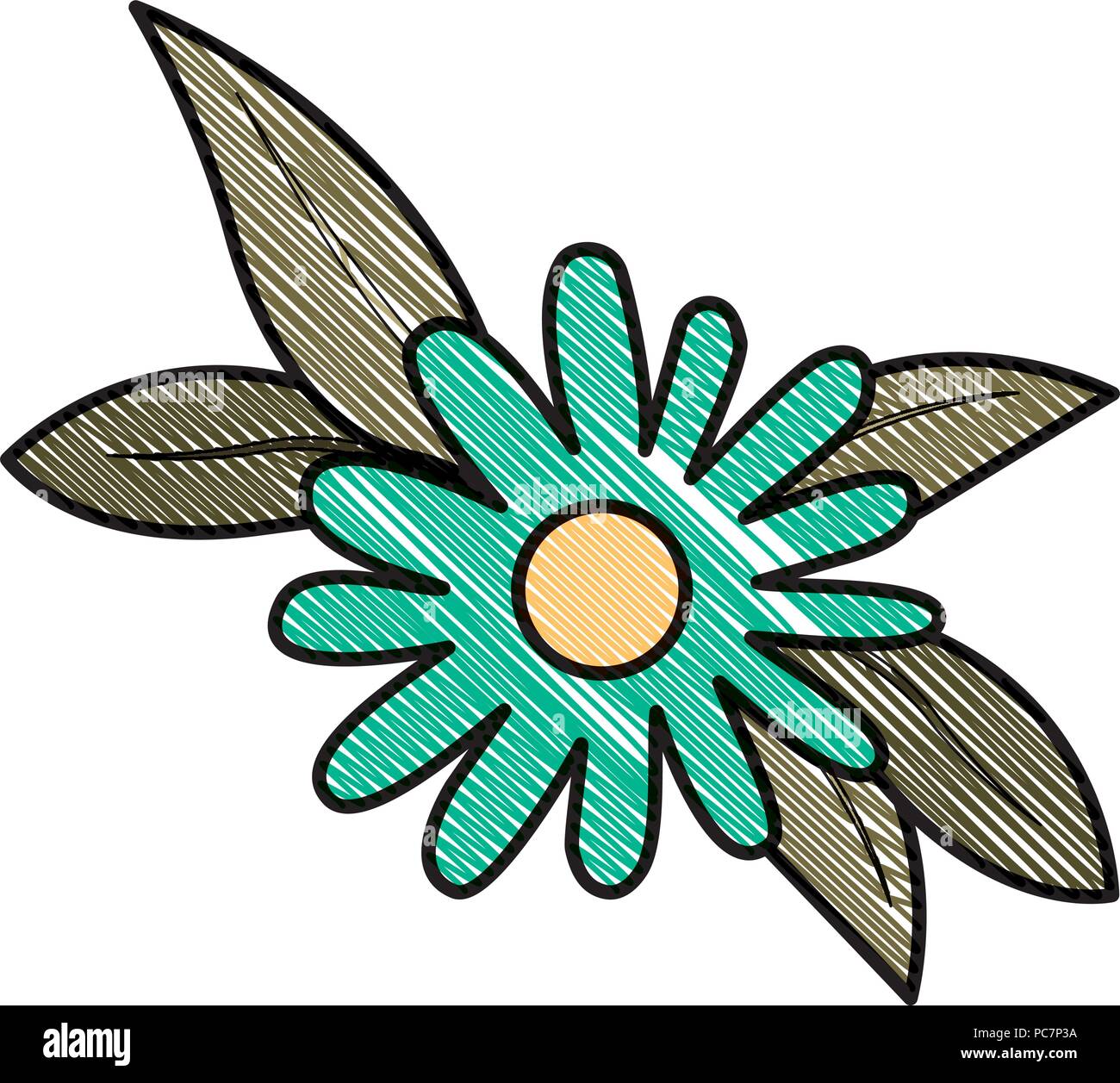 beautiful flower and leafs garden Stock Vector Image & Art - Alamy