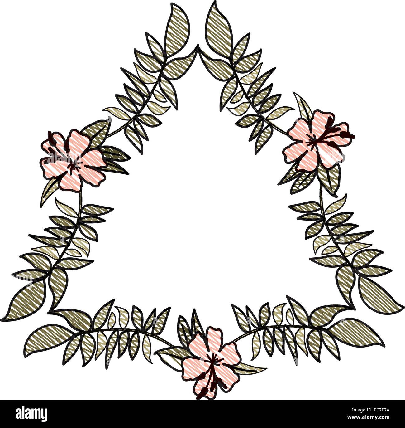 beautiful flower and leafs frame Stock Vector Image & Art - Alamy