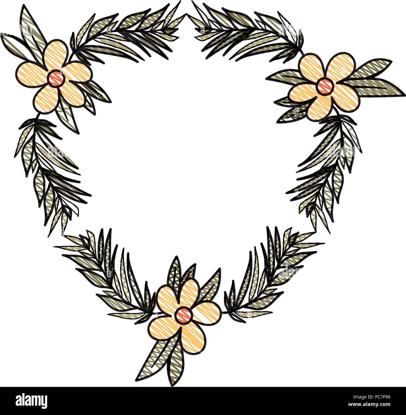 beautiful flower and leafs frame Stock Vector Image & Art - Alamy