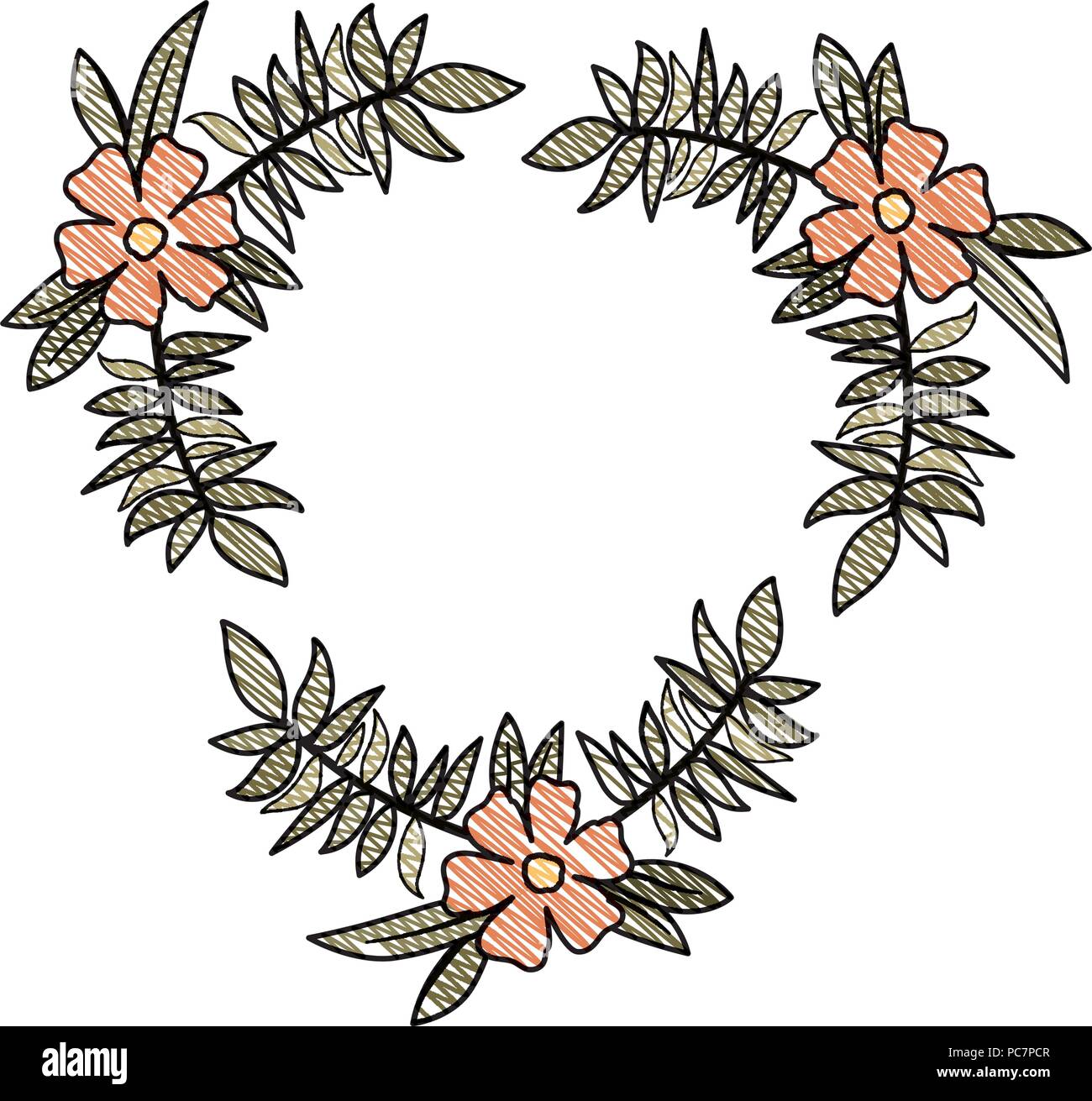 beautiful flower and leafs frame Stock Vector Image & Art - Alamy