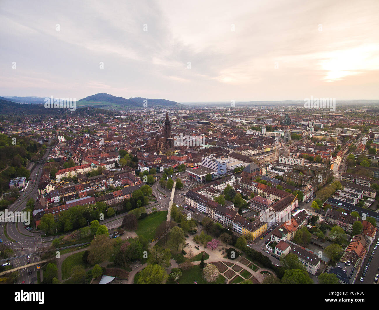 Aerial view of beautiful city in Germany Stock Photo