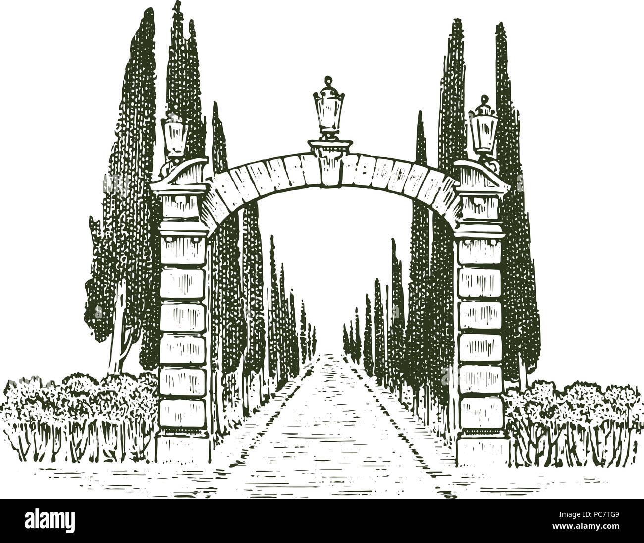 Details 72+ garden gate sketch in.eteachers