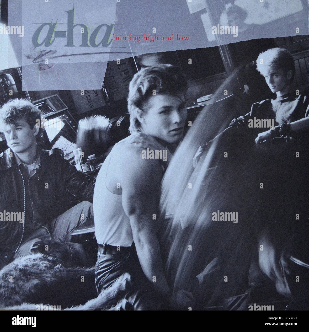 aha Hunting High And Low 1985 Vintage vinyl album cover Stock Photo Alamy