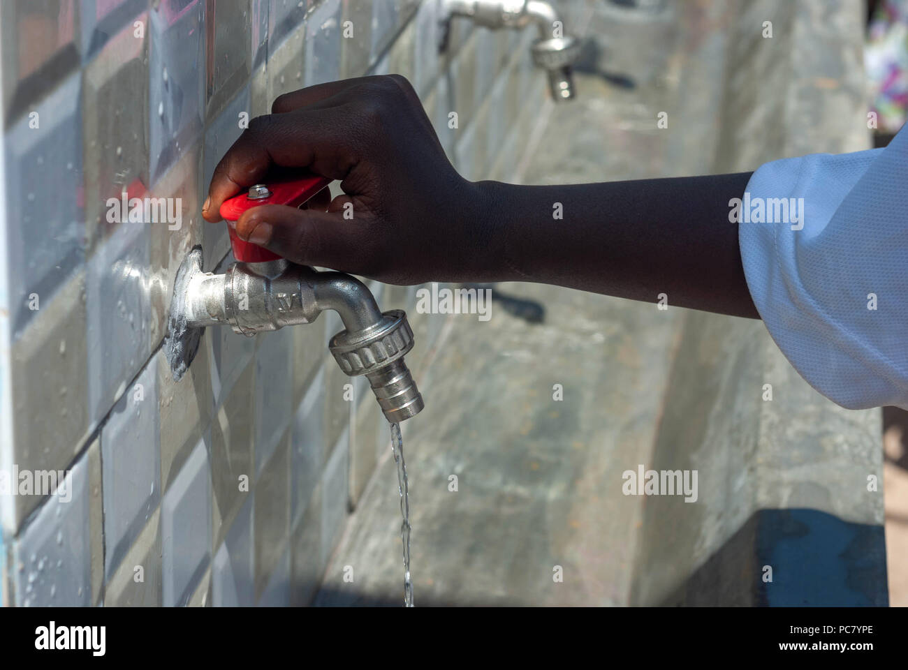 Water sanitation in Kampala school, Uganda, Africa Stock Photo Alamy