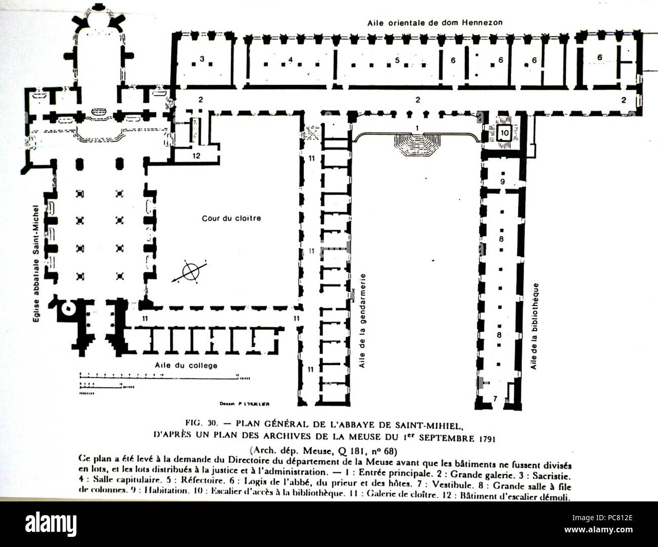 487 Plan Général de l'Abbaye de Saint-Mihiel Stock Photo