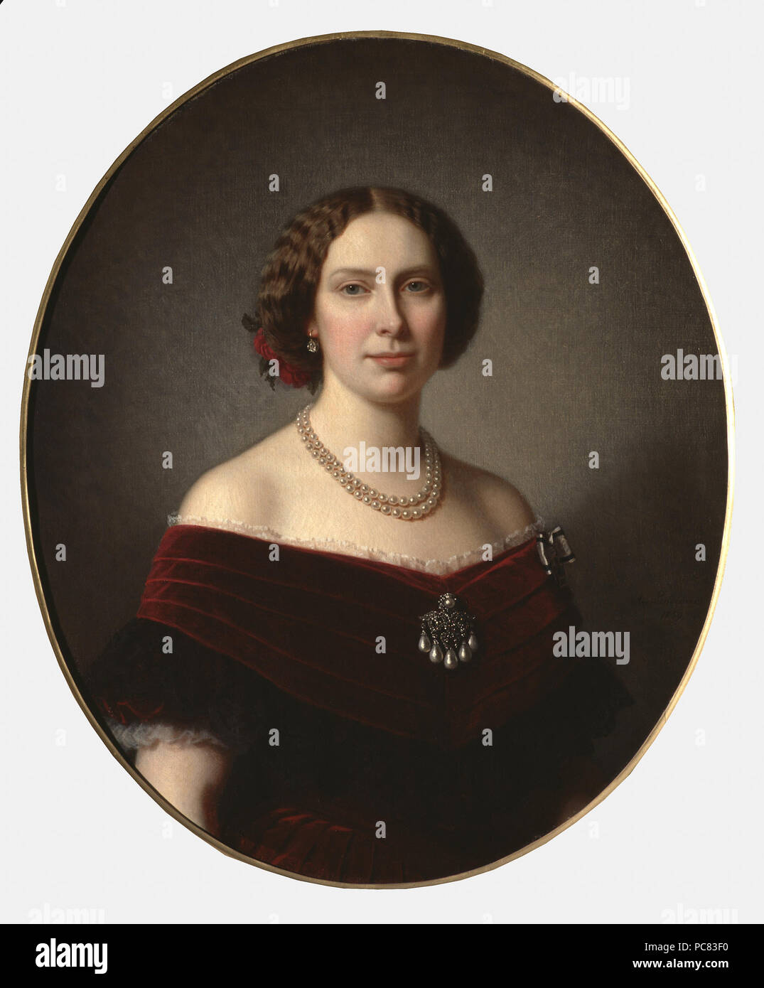 58 Lovisa, 1828-1871, drottning av Sverige (Amalia Lindegren) - Nationalmuseum - 18191 Stock Photo
