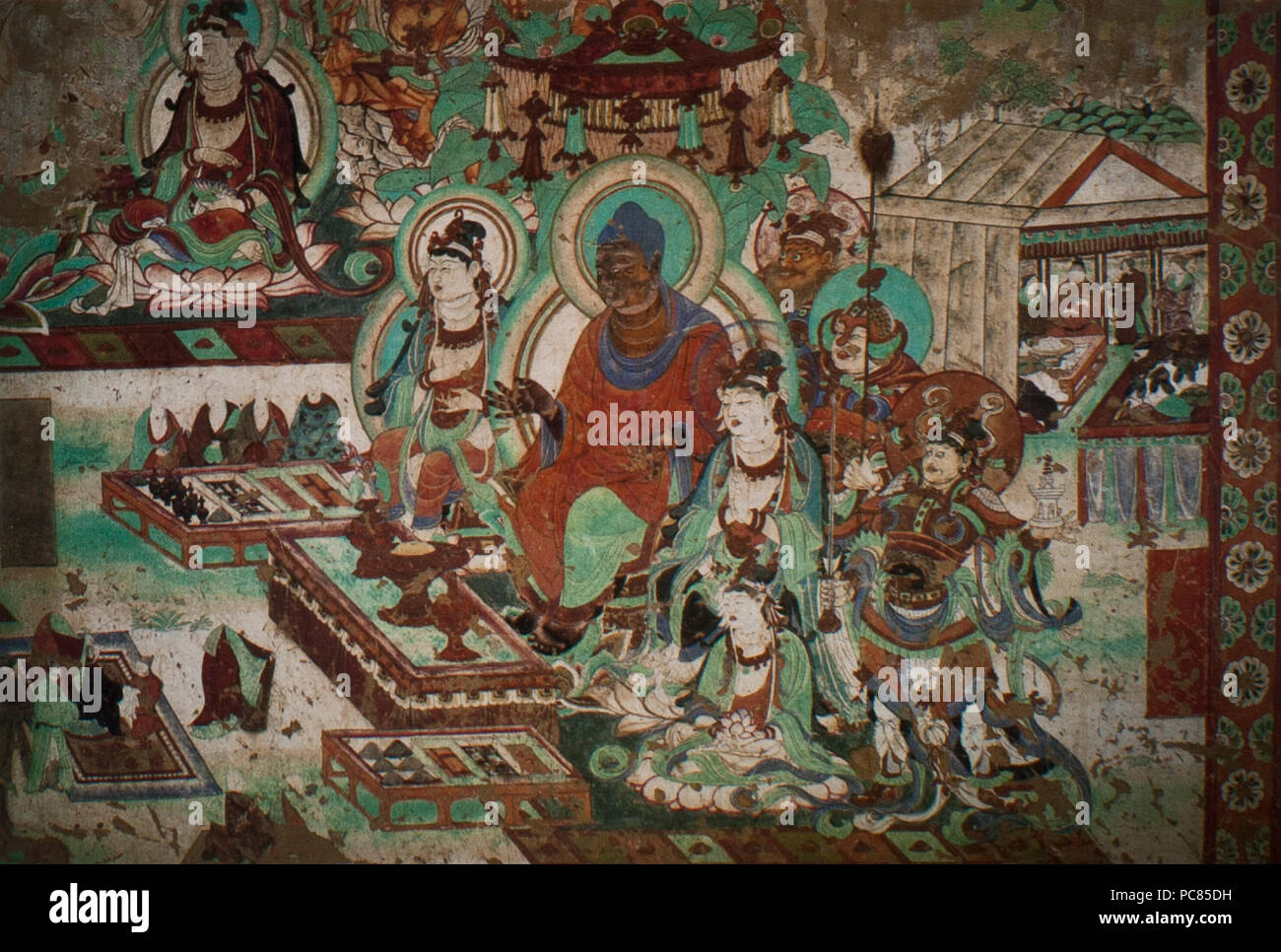 659 Yulin Cave 25 n wall Maitreya Sutra 2 (Tang) Stock Photo