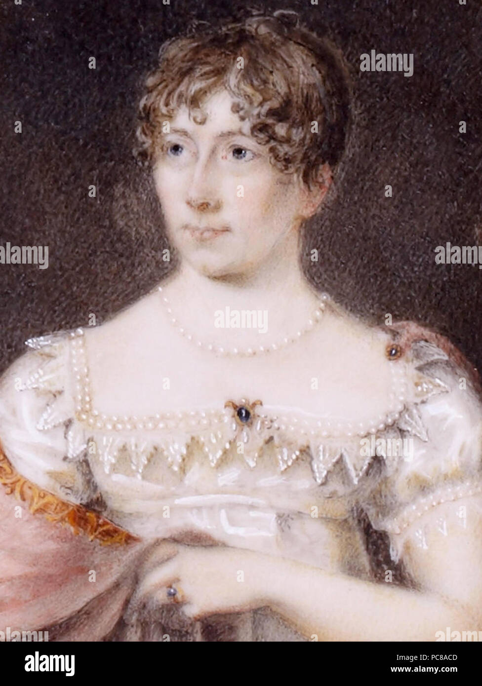 Arabella Mackworth-Praed married John Bourke, 4th Earl of Mayo on the 24th May 1792  *7,5 x 5,9 cm 54 Arabella Bourke, by English School (circa 1810) Stock Photo